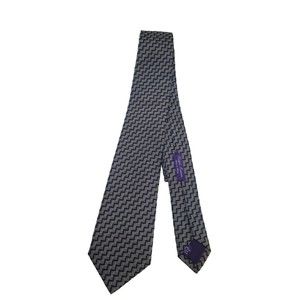 RALPH LAUREN Purple Label Silk Neck Tie Black White Hand Made in Italy NWOT